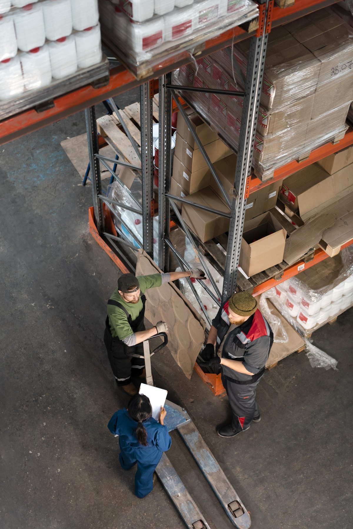 Warehouse team coordinating freight operations