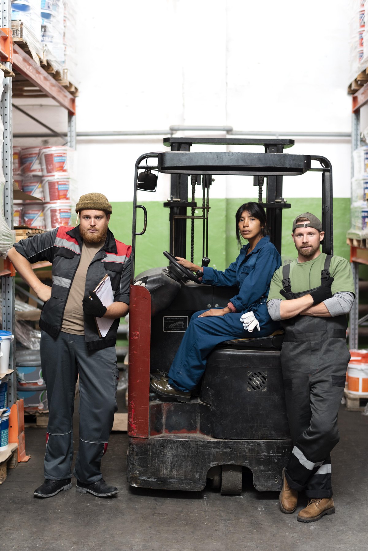 Warehouse team coordinating freight operations