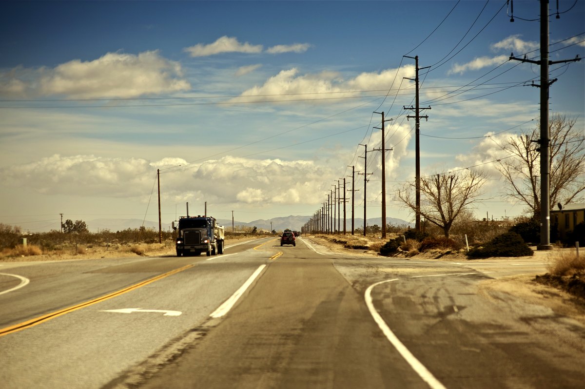 Road through a dry California landscape