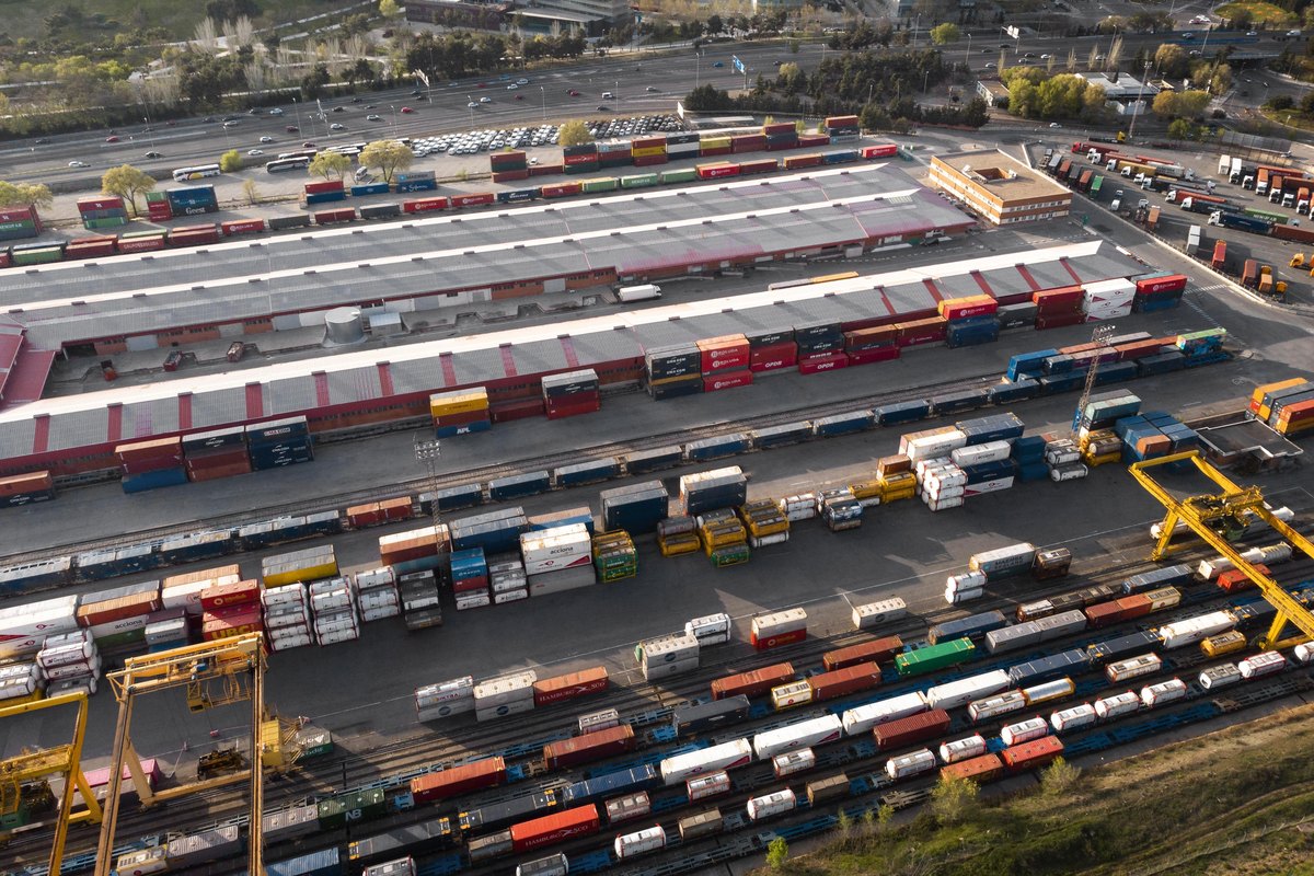 Containers and railways shipment concept